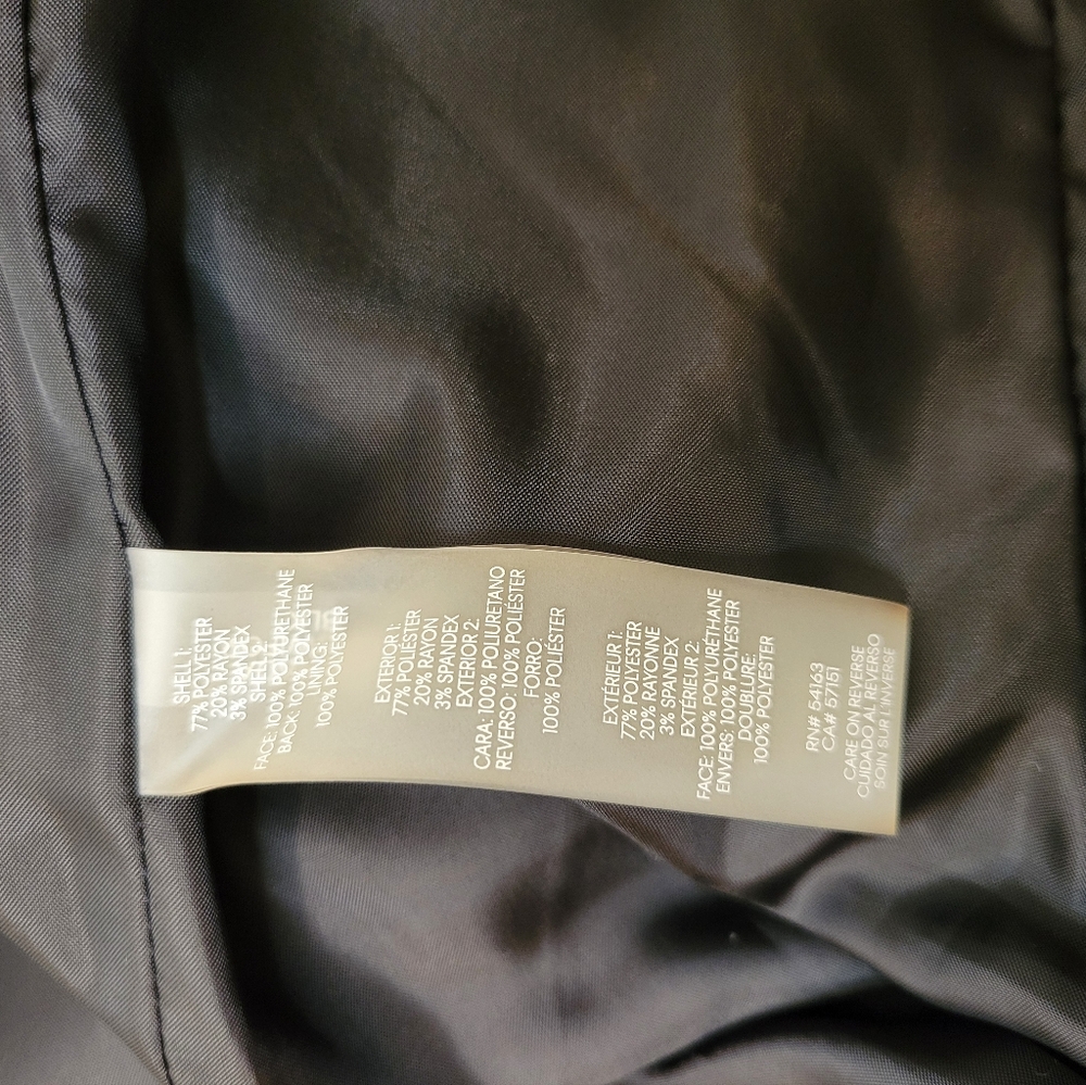 Calvin Klein Black Blazer Lined w/ Leather Size 10 - Picture 6 of 7